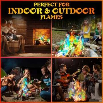 MEKER Fire Color Changing Packets - Fire Pit, Campfires, Outdoor Fireplaces, Bonfire - Magic Colorful Changing Fire - Perfect Fire Camping Accessories for Kids & Adults (12 Pack)