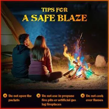 MEKER Fire Color Changing Packets - Fire Pit, Campfires, Outdoor Fireplaces, Bonfire - Magic Colorful Changing Fire - Perfect Fire Camping Accessories for Kids & Adults (12 Pack)