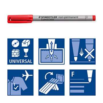 Staedtler Lumograph Wet Erase Marker Pens - 8 Pack