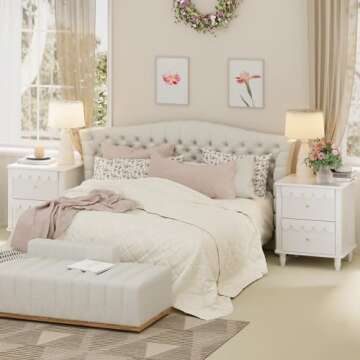 Charming Pink Scalloped Nightstand for Kids Rooms