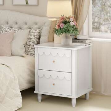 Charming Pink Scalloped Nightstand for Kids Rooms