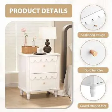 Charming Pink Scalloped Nightstand for Kids Rooms