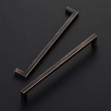 Ravinte 25 Pack Solid 7-1/2 Inch Oil-Rubbed Bronze Solid Kitchen Slim Square Cabinet Handles Cabinet...