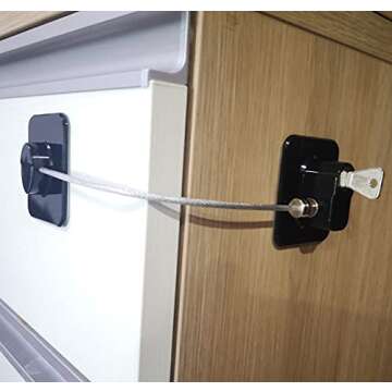 YEYA Refrigerator Lock, Baby Proof Cabinet Locks with Keys, Safety Cabinets Locks for Toddler 4 Pack