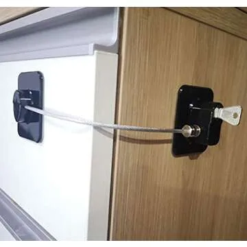 YEYA Refrigerator Lock, Baby Proof Cabinet Locks with Keys, Safety Cabinets Locks for Toddler 4 Pack