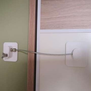 YEYA Refrigerator Lock, Baby Proof Cabinet Locks with Keys, Safety Cabinets Locks for Toddler 4 Pack