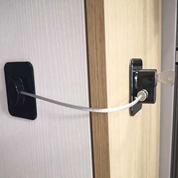 YEYA Refrigerator Lock, Baby Proof Cabinet Locks with Keys, Safety Cabinets Locks for Toddler 4 Pack