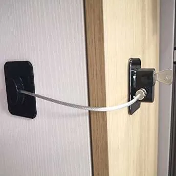 YEYA Refrigerator Lock, Baby Proof Cabinet Locks with Keys, Safety Cabinets Locks for Toddler 4 Pack