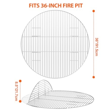 Durable 36-inch Stainless Steel Grilling Grate for Fire Pits