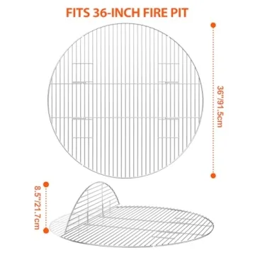 Durable 36-inch Stainless Steel Grilling Grate for Fire Pits