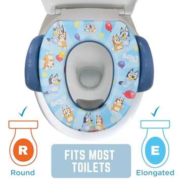 Bluey Soft Potty Seat - Potty Training Toilet Seat, Soft Cushion, Baby Potty Training, Safe, Easy to Clean