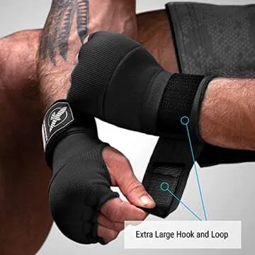 Hayabusa Quick Gel Boxing Hand Wrap Gloves - X-Large Black