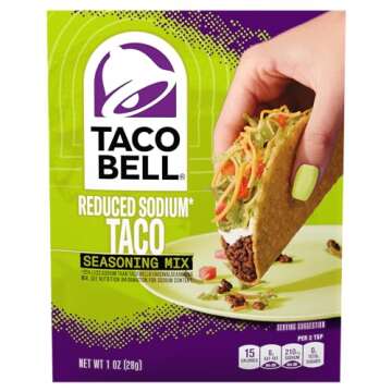 Taco Bell Reduced Sodium Taco Seasoning Mix - Flavorful & Healthy 1 Oz