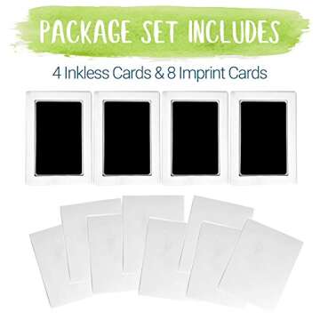 Baby Inkless Footprint & Handprint Kit with 4 Extra Large Ink Pads and 8 Imprint Cards by KiddyB, Perfect Baby Shower Registry Gift for Boys and Girls Photo or Picture Frames