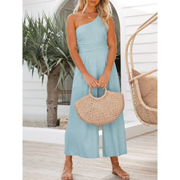 Chic ANRABESS Summer One Shoulder Jumpsuit for Women