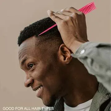 Allegro Combs 60 Parting Three Row Combs Salon Hairstylist Hairdresser Detangle Combs For Natural Hair And Wigs For Curly Hair Made In The Usa 2 Pcs. (Pink)