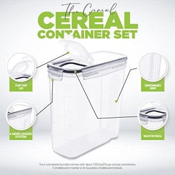 Utopia Kitchen Cereal Containers - Airtight Food Storage