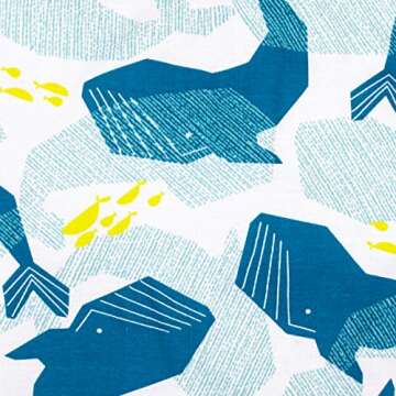 Lamaze Organic Baby baby boys Short Sleeve Tight Fit Sleepwear Sleepers, Blue Whales, 12 Months US