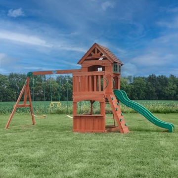 Atlantis All Cedar Swing Set for Kids Outdoor Play