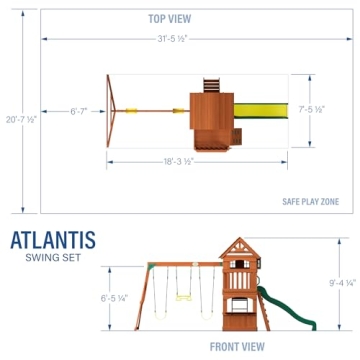 Atlantis All Cedar Swing Set for Kids Outdoor Play