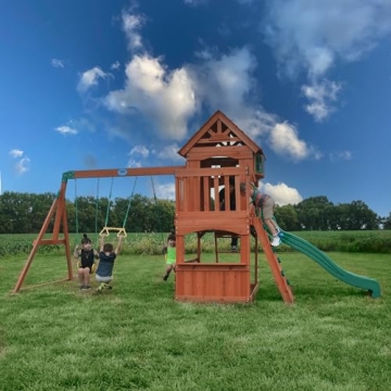 Atlantis All Cedar Swing Set for Kids Outdoor Play