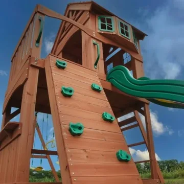 Atlantis All Cedar Swing Set for Kids Outdoor Play