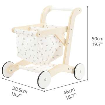 Wooden Baby Push Walker Doll Stroller and Toy