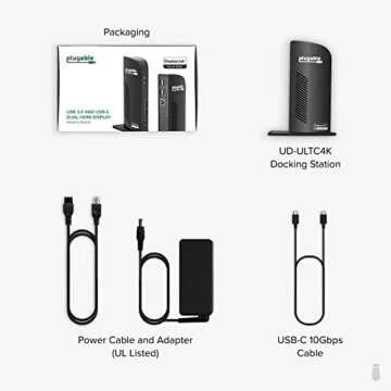Plugable 4K Docking Station Triple Monitor with 100W Power Delivery, USB-C Dock for Thunderbolt and USB-C Windows and Mac M1 M2 M3, Driver Required (3X HDMI, DisplayPort, 1x USB-C, USB 3.0, SD Card)