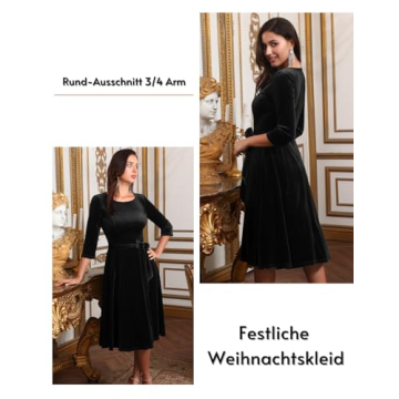 DRESSTELLS Black Velvet Dress for Women | Holiday Cocktail Dress