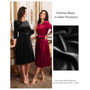 DRESSTELLS Black Velvet Dress for Women | Holiday Cocktail Dress