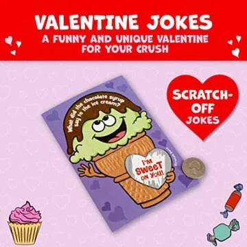 Peaceable Kingdom Valentines Cards for Kids Classroom, Set of 28 Valentines Day Gifts - Scratch off Jokes