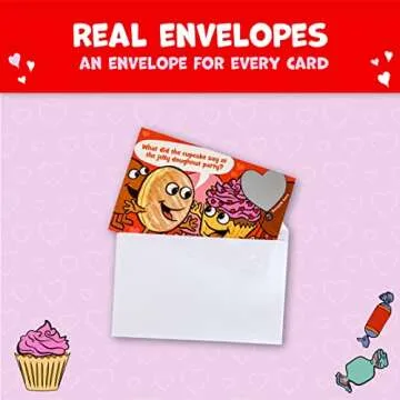 Peaceable Kingdom Valentines Cards for Kids Classroom, Set of 28 Valentines Day Gifts - Scratch off Jokes