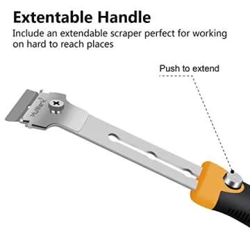 Multi-Purpose Razor Blade Scraper | Razor Scraper Set w/ 10pcs Extra Blades Cleaning Scraper Tool - ...