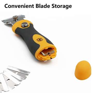 Multi-Purpose Razor Blade Scraper | Razor Scraper Set w/ 10pcs Extra Blades Cleaning Scraper Tool - Window Scraper, Glass Scraper, Blade Scraper, Paint Scraper, Oven Scraper- Extendable-Handle Design