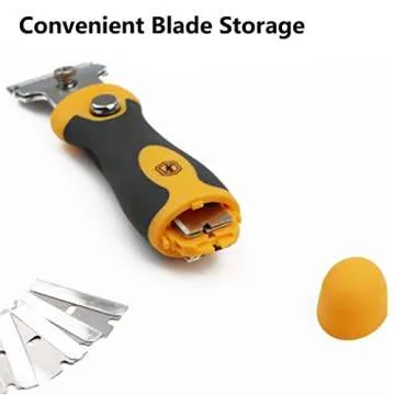 Multi-Purpose Razor Blade Scraper | Razor Scraper Set w/ 10pcs Extra Blades Cleaning Scraper Tool - Window Scraper, Glass Scraper, Blade Scraper, Paint Scraper, Oven Scraper- Extendable-Handle Design