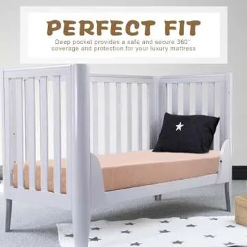 Newwiee 3 Pcs Muslin Crib Sheets 51.2" x 27.6" Mini Baby Sheets for Girls Boys Soft Fitted Neutral Mattress Sheet for Crib