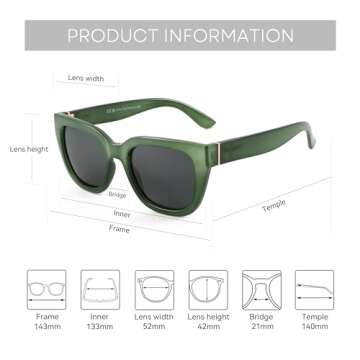 ZENOTTIC Retro Square Polarized Sunglasses for Women