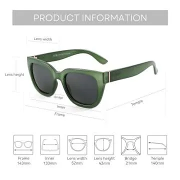 ZENOTTIC Retro Square Polarized Sunglasses for Women