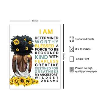 Inspirational Motivational Black Wall Art & Decor - African American Women - Positive Quotes - Posit...