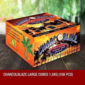 Charcoblaze 100 Percent Natural Coconut Shell Hookah Coals Charcoal - Shisha Incense Burner Charcoal...