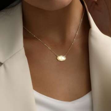 Fissen Initial Necklace for Women in 14K Gold Plated