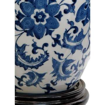 Red Lantern BW-JAR1-BWFL Vase Jar, Floral Blue/White
