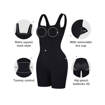 Popilush Shapewear Jumpsuits with Built-in Bra for Women