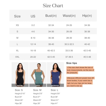 Popilush Shapewear Jumpsuits with Built-in Bra for Women