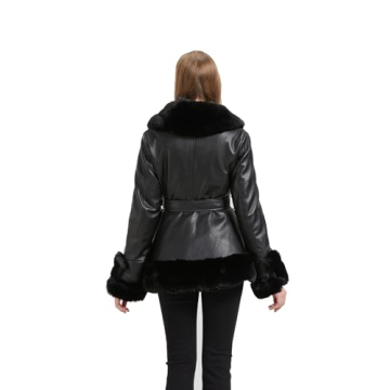 GRAN ORIENTE Faux Leather Jacket with Fur Collar