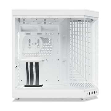 HYTE Y70 Upgraded Modern Aesthetic Dual Chamber Panoramic Tempered Glass Mid-Tower ATX Computer Gaming Case with PCIE 4.0 Riser Cable Included, Snow White (CS-HYTE-Y70-WW)