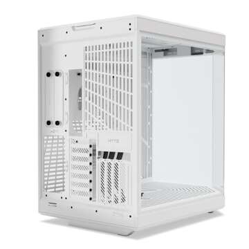 HYTE Y70 Upgraded Modern Aesthetic Dual Chamber Panoramic Tempered Glass Mid-Tower ATX Computer Gaming Case with PCIE 4.0 Riser Cable Included, Snow White (CS-HYTE-Y70-WW)