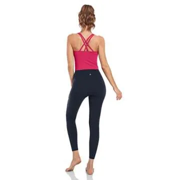 HeyNuts Longline Zeal Sports Bras for Women, Medium Impact Wirefree Yoga Bras Padded Workout Tank Tops Crisscross Back Crop Tops Hot Pink M