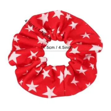 4Pcs Patriotic 4th of July Hair Accessories: American Flag Hair Bands, Hair Ties, Hair Ropes, Independence Scrunchies for National Celebrations