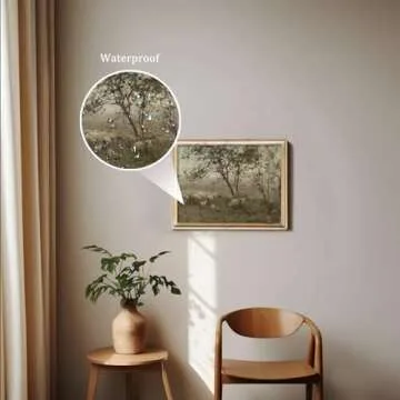 Uniro Vintage Wall Art Prints for Home Decor, Farmhouse Spring Decor Rustic Sheep Pasture Canvas Pri...